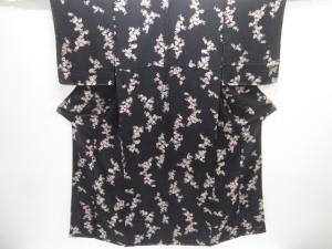 未使用品　仕立て上がり　花模様小紋着物